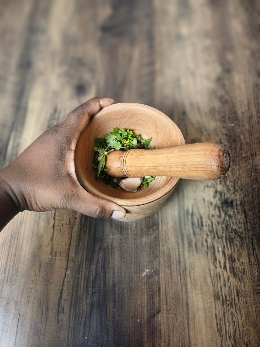 Mortier à épices en bois de platane – Le Geste de l’Artisan